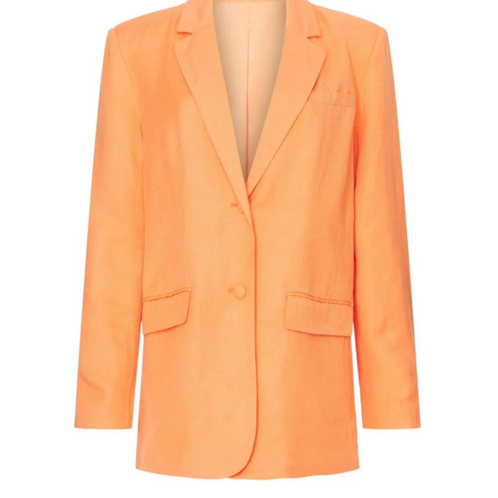 Women's Orange Single-Button Blazer